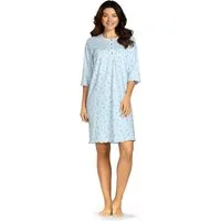 comtessa Nachthemd Comtessa Damen Nachthemd Halbarm Knopfleiste in Bleu