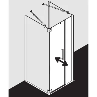 Kermi Pasa XP Pendeltür 1-fl. u Festfeld für Seitenwand PX1FR080181AK 80x185cm, silber mattglanz, ESG klar, rechts, auf Duschwanne