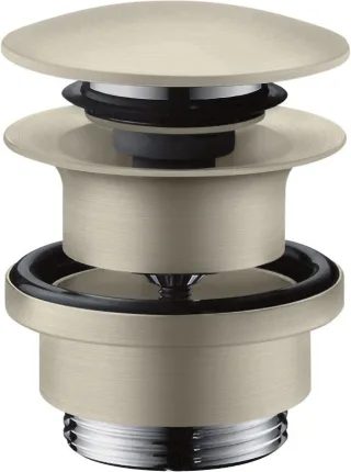 Hansgrohe Ablaufventil Push-Open Axor DN32, nickel gebürstetmit Überlaufloch, 51300820 51300820