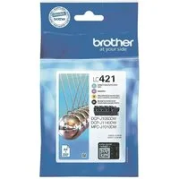 Brother LC-421VAL Tintenpatrone (4-tlg., Original Druckerpatronen, schwarz, cyan, magenta, gelb)
