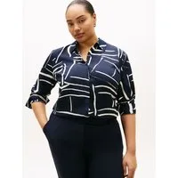 Tommy Hilfiger Curve Hemdbluse CRV VIS TWILL BUTTON UP SHIRT in großen Größen