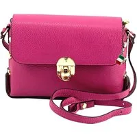 FLORENCE Umhängetasche Florence Umhängetasche Damen Tasche (Umhängetasche), Damen Leder Umhängetasche, fuchsia, pink ca. 22cm