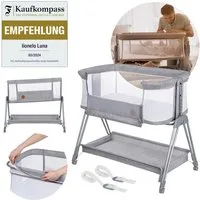 lionelo Baby-Reisebett LUNA, 2in14 Rädern mit Bremse6-stufige Höhenverstellung