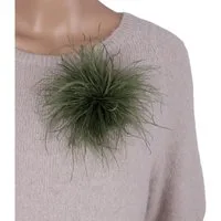 MIRROSI Brosche Edler Federbrosche, Feder-Anstecker im Boho-Vintage Stil, Ausgestattet mit Clip und Anstecknadel für sicheren Halt