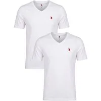 U.S. Polo Assn. T-Shirt USRiider Herren V-Neck 2er Pack – Baumwollmix Basic Moderne V-Ausschnitt Shirts mit weichem Tragegefühl