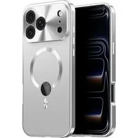 Wigento Handyhülle Für Apple iPhone 17 Pro Full Cover MagSafe Metallrahmen Silber, Magnetverschluss, MagSafe-kompatibel, stoßfest, präzise Aussparungen