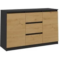 Raumhirsch Furniture Kommode Sideboard 120 cm breit (Maße 40 x 120 x 75 cm mit 2 Türen, 3 Schubladen), verschiedene Farben