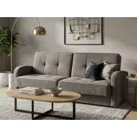 Beautysofa Schlafsofa PAVO 3-Sitzer mit Armlehnen, mit Bettfunktion und Bettkasen