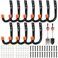 BlingBin Wandhaken 12 Stück robuste Garagenaufbewahrungshaken, Speicher Utility Haken, Für Garagen,Keller, (1 Stück, 12-St., 12*9cm), Garage Speicher Utility Haken, Verwendung für Werkzeuge, Fahrräder