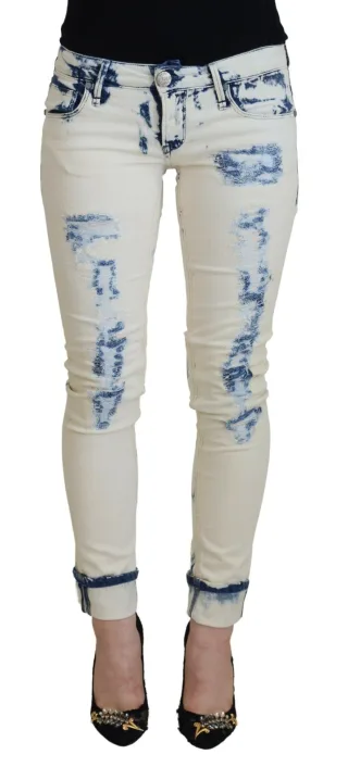 Verwaschene Skinny Jeans mit Used-Look