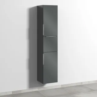 Sanipa 3way Hochschrank mit 2 Türen und 1 Auszug, Anthrazit-Glanz UF10379