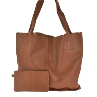 Shopper Leder caramel 43x31cm Carmen inkl. Bag-in-Bag | Greenburry