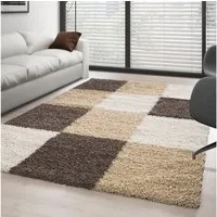 Carpettex Hochflor-Teppich Kariert Design, Läufer, Höhe: 30 mm, Teppich Wohnzimmer Kariert Design Modern verschidene farben und größen