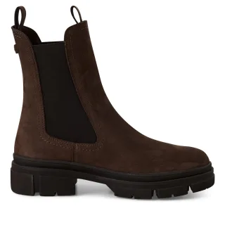Tamaris Damen Mocca Braun Leder Klassische High Pull-On Chelsea Stiefeletten