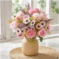 Kunstblumenstrauß künstliche Blumen Set Blumenstrauß, Fanci Home, realistische Kunstblumen langlebig Wohnzimmer Tisch Schlafzimmer