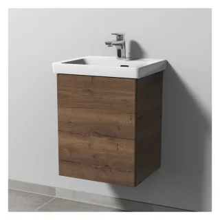 Sanipa 3way Waschtischunterbau zu Villeroy & Boch Subway 3.0 Waschtisch mit 1 Tür, Eiche-Tabak SM84250