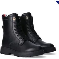 Tommy Hilfiger Schnürboots Herbstboots, Schnürstiefelette mit farbigem Textilband an der Ferse