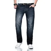 Alessandro Salvarini Straight-Jeans Herren Comfort Fit – Baumwolljeans im 5-Pocket-Style Klassische Jeans aus 100 % Baumwolle mit Knopfleiste