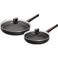 WOLL MADE IN GERMANY Pfannen-Set Eco Lite QXR, Aluminium (Set, 4-tlg), Abnehmbarer Stiel, Antihaftbeschichtet