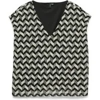 Vero Moda T-Shirt VMTIKKA CS V-NECK TOP JRS, Black/Birch blend