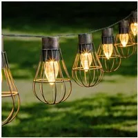 Meinposten LED-Lichterkette Solarlichterkette Solar Gartenbeleuchtung Balkon Deko LED warmweiß