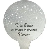 younikat Dekofigur Grabstecker aus Edelstahl I Grabschmuck Rund 16 cm I you0079