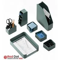 Organizer Schreibtisch-Organizer mit RED DOT Design Award (Büro-Set, 7-teilig), 100% recycelte Materialien, multifunktional, platzsparend