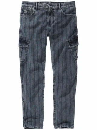 Mey & Edlich Herren Herringbone-Denim-Cargo Blau 100 % Baumwolle (bio)