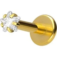 PIERCINGLINE Piercing-Set Titan Labret mit Innengewinde EINGEFASSTER KRISTALLSTERN (Labrets, 1-tlg)