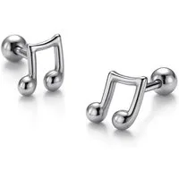Firetti Paar Ohrstecker Schmuck Geschenk Edelstahl Ohrschmuck Ohrringe Musik Noten