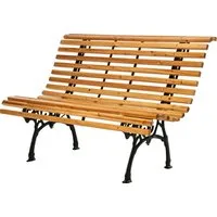 Koopman Gartenbank Parkbank Sitzbank Holz Metall Gusseisen Ergonomisch Muldensitz (Stück, 1-St., Packung), 117x61cm, Holz, Sitzfläche abgerundet, 2-Sitzer, Belastbar 200kg