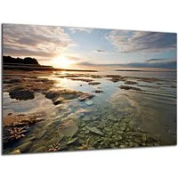 DARO Design Leinwandbild Modern Abstrakt Wandbilder XXL Wandbild Wand Deko Leinwand Bilder, (Wattmeer - Bild groß Wohnzimmer Schlafzimmer Küche Esszimmer Einteilig Querformat Fotodruck Leinwände Wanddeko Abstrakte Kunst Boho), 30x20cm