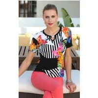 Passioni T-Shirt mit abstraktem Blumendruck