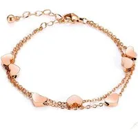 LuxusKollektion Fußkette mit Anhänger Rosegold Herz Fußkettchen Damen Titan Herz Layered Armband