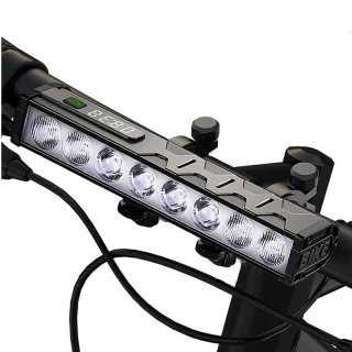 LAOTIE B08 8 LEDs Bicycle Headlight 5000 lm Brightness 500m Distance IP65 Waterproof Type-C Rechargeable Battery Digital