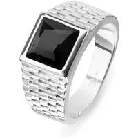 FAVS Fingerring FAVS Herren-Herrenring Edelstahl 1 Onyx, Onyx, synthetisch