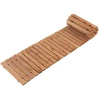 COSTWAY Holzfliesen Rollweg, 245 cm ausrollbar, aus Holz