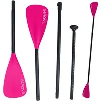 24Move Doppelpaddel, Premium Stand Up Paddle Aluminium, verstellbar, 4-teilig SUP-Paddel, (2 in 1 Paket, als Einzelpaddel oder Doppeltes Paddel, pink), für Paddelboards, Kajakboot und Ruderboot, universell einsetzbar