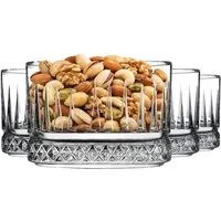 Pasabahce Schale Elysia Stapelbare Quadratisch Glasschale 235 ml (7 3/4 oz), Glas, (8er-Set, 6-tlg), Stapelbar, langlebig, spülmaschinengeeignet