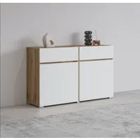 OTTO home Sideboard Cross,Breite 119,5 cm, moderne grifflose Kommode,2 Türen/2 Schubkästen, Schubladenschrank,Anrichte mit viel Stauraum, Einlegeböden verstellbar