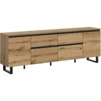 Home affaire Lowboard TOMA, 188cm breit, Metall-Kufen-Fuß, 2 Türen, 2 Schubkästen,2 Klappen, TV-Lowboard, Mediaschrank, Mediaboard, TV-Schrank, Schrank, Board