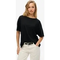 Superdry T-Shirt STUDIOS DROPPED SHOULDER TEE aus Baumwollmischung, mit Markenlabel, Oversize-Passform, Kurzarm