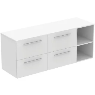 Ideal Standard Möbel-Set 160cm i.life B 4 Auszüge 2 off.Fächer Gr.Chrom Weiß matt, T5840DU T5840DU