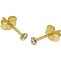 trendor Paar Ohrstecker 75096, für Damen und Herren 585 Gold (14 Kt) Zirkonia 2,5 mm