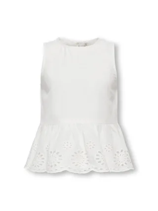 KIDS ONLY - KOGBONDI LIFE S/L EMB TOP WVN Cloud Dancer - Gr. - 152