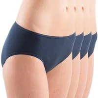 HERMKO Midislip 1031 (Pack, 4er) Bio-Baumwolle Jazz-Pant Form Übergröße weich, elast. Abschluss basic
