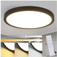 ZMH LED Deckenleuchte Modern 22/30 CM Schwarz&Weiß Deckenlampe für Wohnzimmer Flur Dimmbar, Hochwertige Design, LED fest integriert, Warmweiß-Neutralweiß-Kaltweiß, Schwarz Dimmbar