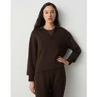 OPUS Sweatshirt Gyha im weichen Viskose Mix Lockere Passform, gerader Schnitt, überschnittene Schulter, Polokragen