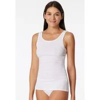 Schiesser Trägertop Pure Rib tiefer Rundhals-Ausschnitt, elastisch, breite Träger