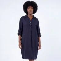YC Fashion & Style Blusenkleid Leinen-Tunika Oversized One Size in Unifarbe